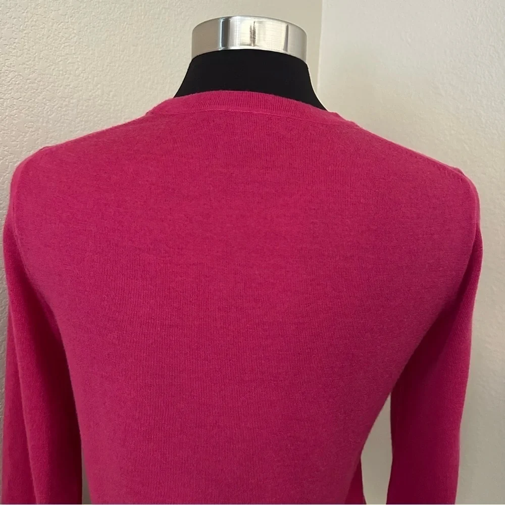 J. Crew Merino Wool Fuchsia Long Sleeve Lightweight Sweater Size S